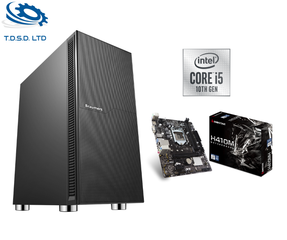 תחנת עבודה Silent Version I5-10500 כולל כונן SSD NVMe 512GB, לוח אם BioStar H410MH