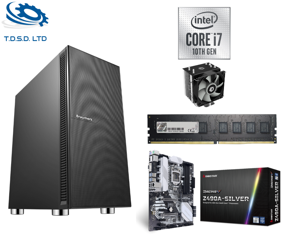 תחנת עבודה Silent Version i7-10700, כונן SSD 1TB, זכרון 32GB, ספק כוח 700W