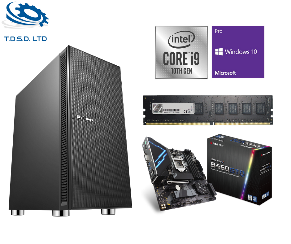 תחנת עבודה Silent Version i9-10900, ספק כוח 600W, כונן SSD 1TB, זכרון DDR 32GB