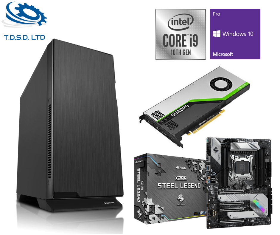 תחנת עבודה Silent Version כולל מעבד i9, כ.מסך Nvidia Quadro RTX4000 זיכרון 32GB, כונן SSD 2TB