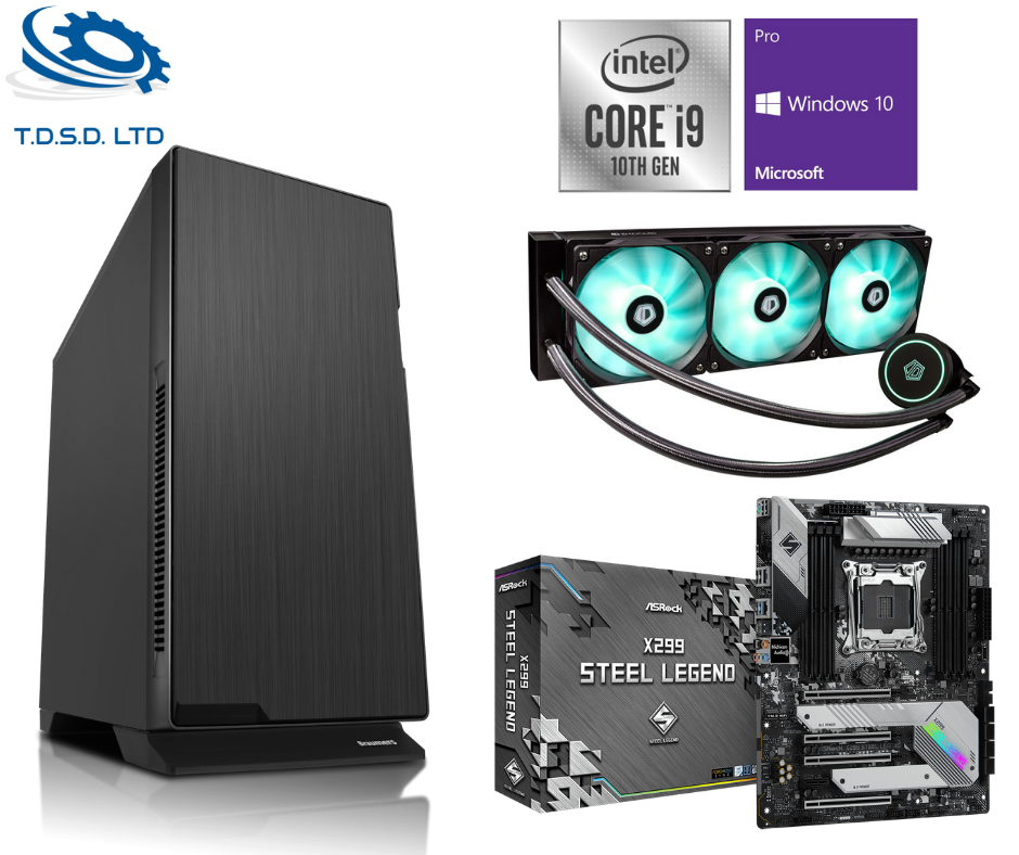 תחנת עבודה i9-10980XE, זכרון 128GB, לוח אם ASROCK X299, ספק כוח 1350W