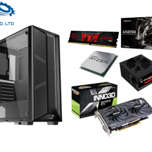 מחשב גיימינג נייח הכולל AMD Ryzen 5 3500X, זכרון 16GB, כונן SSD 512GB, כונן HDD 1TB