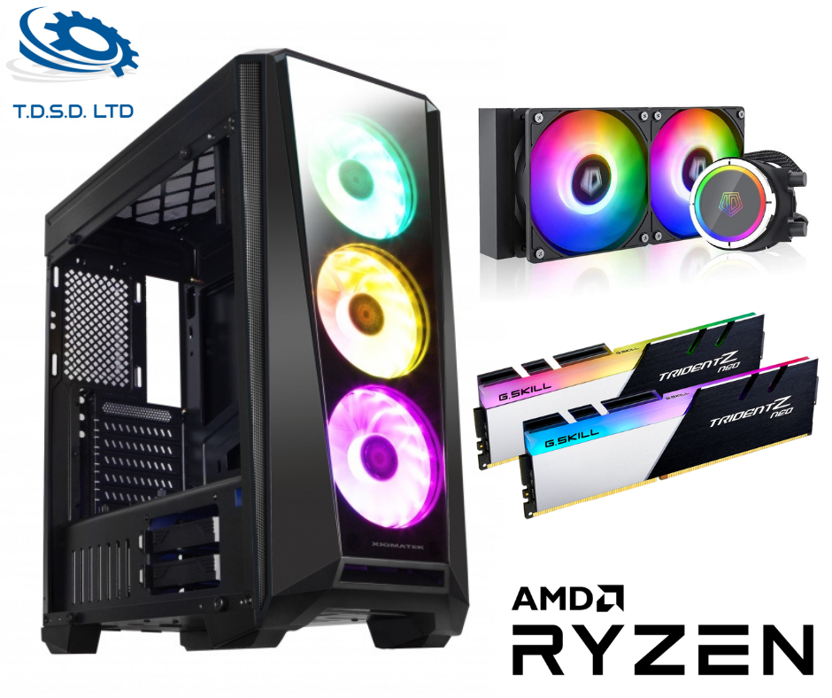 מחשב גיימינג נייח הכולל מעבד AMD Ryzen 5 5600X, כ.מסך RTX2060, כונן SSD NVMe 1TB