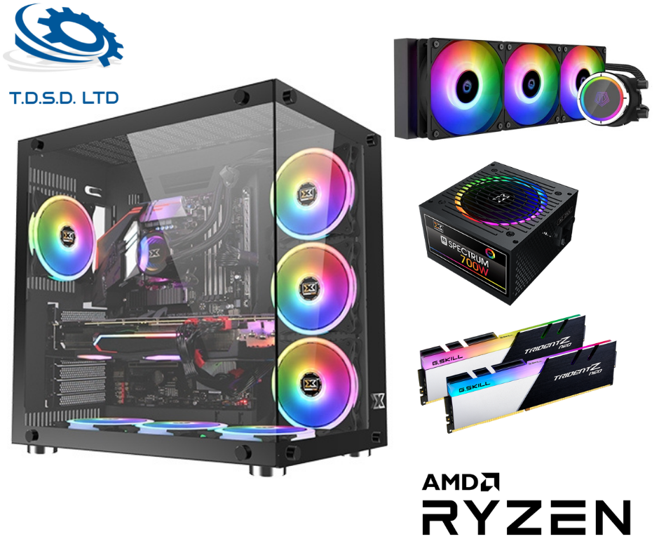 מחשב גיימינג נייח הכולל מעבד AMD Ryzen 5 5600X, כ.מסך RTX3070, כונן SSD Pro NVMe 1TB
