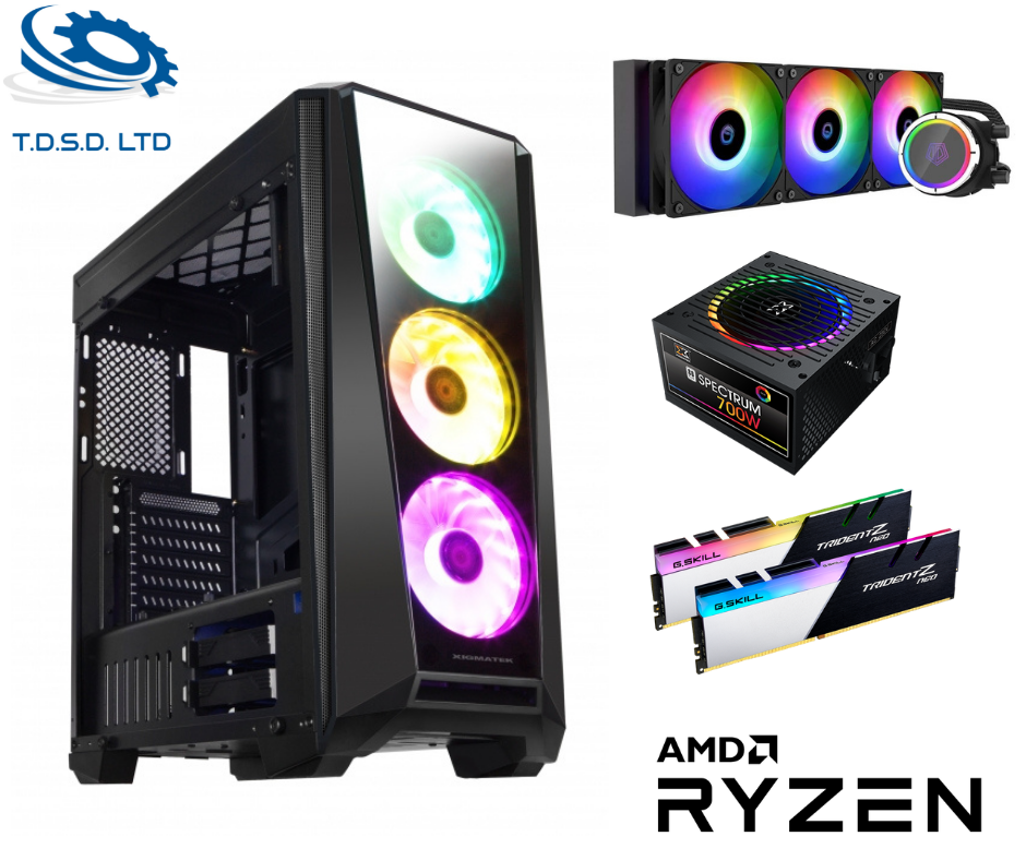 מחשב גיימינג נייח הכולל מעבד AMD Ryzen 9 5900X, כ.מסך RTX3070, ספק כוח 700W RGB
