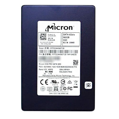 דיסק - כונן Micron 5100 PRO SSD 960GB SATA 2.5" MTFDDAK960TCB