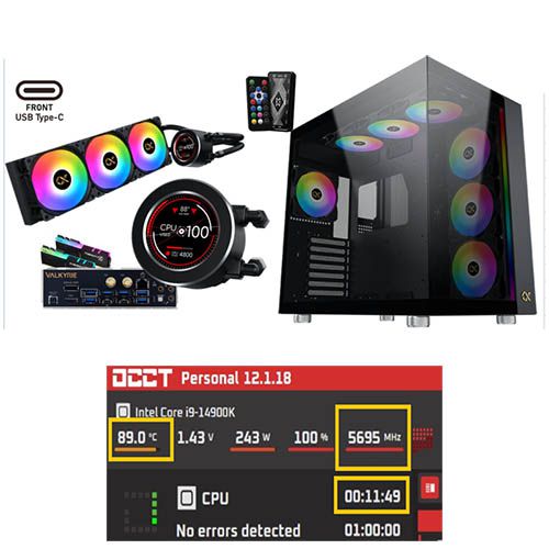 מחשב נייח גיימינג מעוצב Intel i9 14Gen RTX4070S 2TB SSD 32GB
