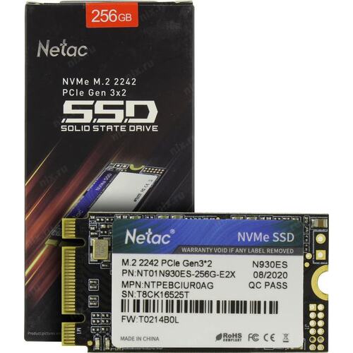 כונן פנימי NeTac SSD N930ES 2242 NVMe 256GB R/W:1650/1550 SLC Caching