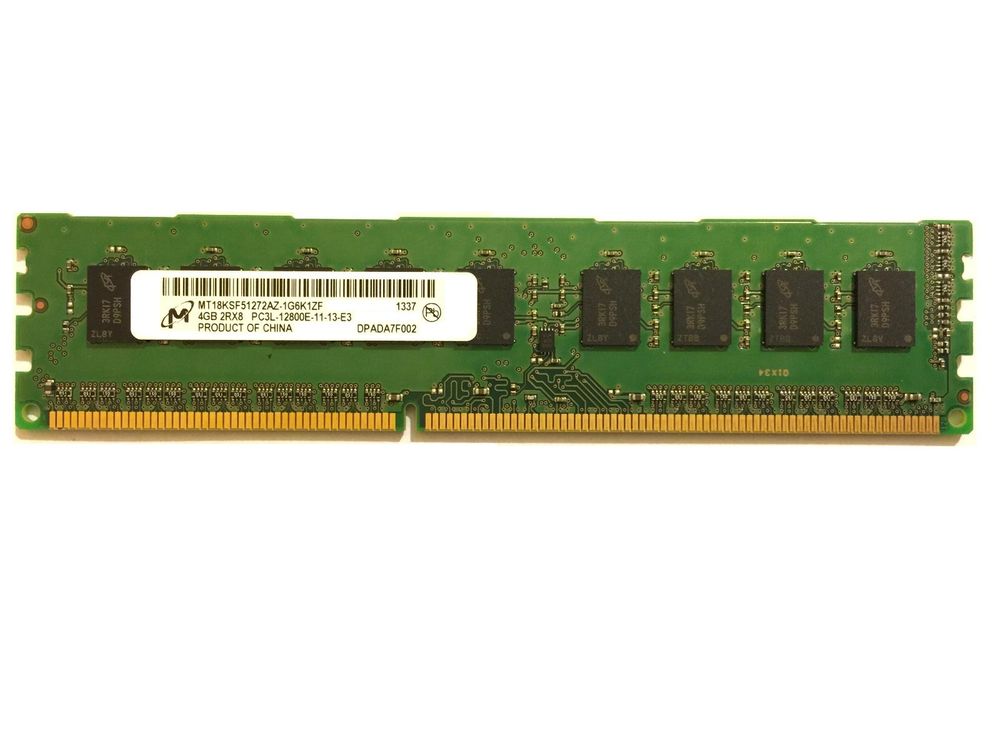 זיכרון Micron 4GB 2Rx8 PC3L 12800E MT18KSF51272AZ-1G6K1ZF