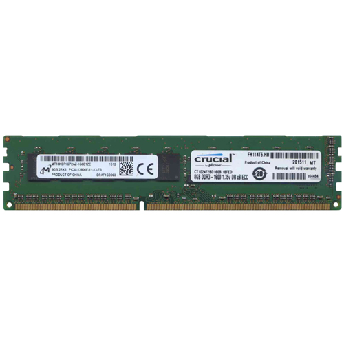 זיכרון Micron 8GB 2Rx8 PC3L 12800E MT18KSF1G72AZ-1G6P1ZG