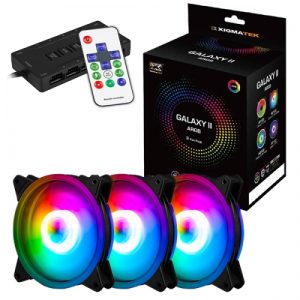 3 מאווררים למארז מחשב כולל שלט וקונטרולר Galaxy II RGB Fan Series
