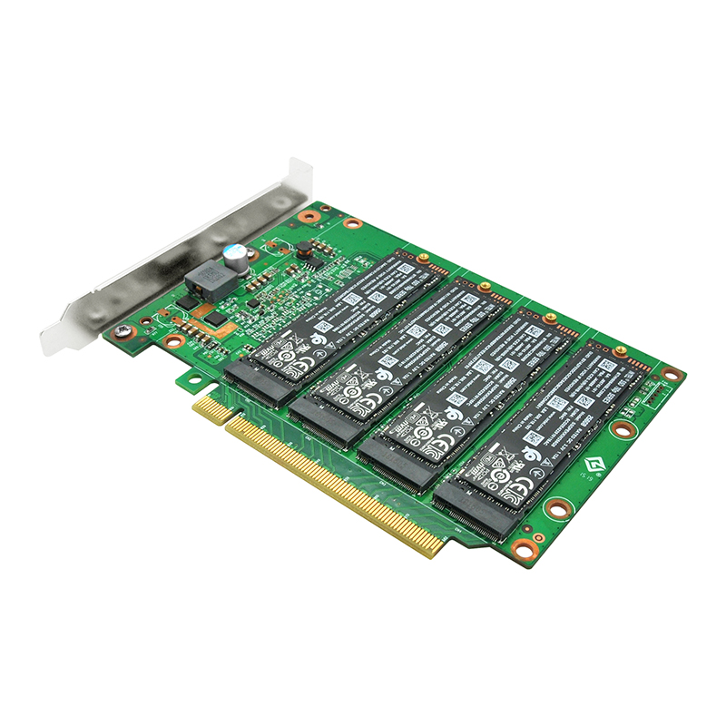 מתאם PCIe 4.0 x16 ל 4-Port M.2 NVMe כולל גוף קירור LRNV95NF