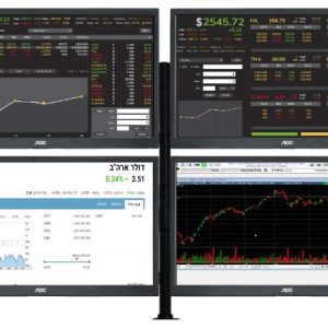 חבילת מסחר למחשב - 4 מסכי בורסה LG 27" IPS