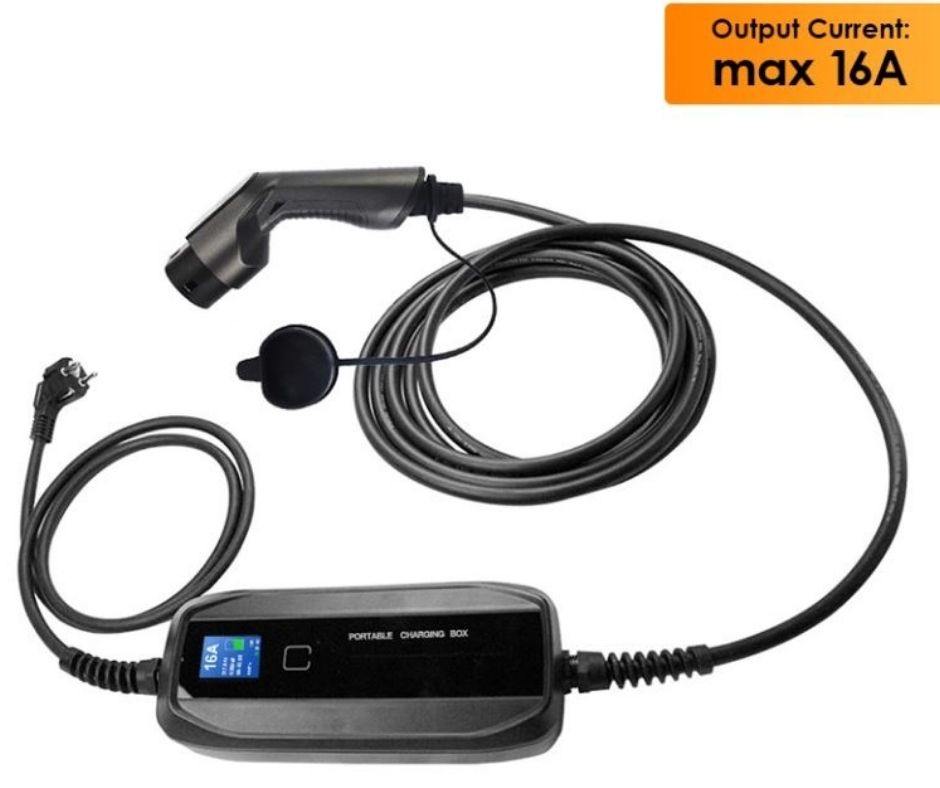 מטען נייד לרכב חשמלי כולל צג PORTABLE EV CHARGER 16A