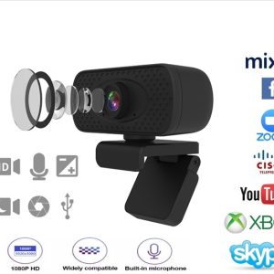 מצלמת רשת 1080P Full HD עם מיקרופון מובנה Webcam