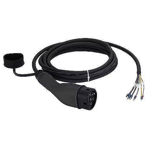כבל לעמדות טעינה לרכב חשמלי 5 מטר Braumers EV Cable Type-2 TPU 22kw
