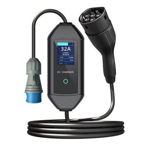מטען נייד לרכב חשמלי חד פאזי CS108-7KW בעל הספק משתנה חיבור סיקון Braumers EV Charger 32A