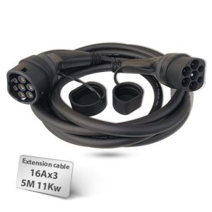 כבל מאריך לרכב חשמלי 5 מטר Braumers EV Extension Cable Type-2 to Type-2 TPU 11KW