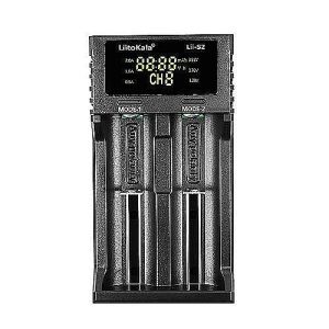 קיט מטען סוללות ליתיום חכם LiitoKala Lii-S2 עם זוג סוללת Sunpower 21700