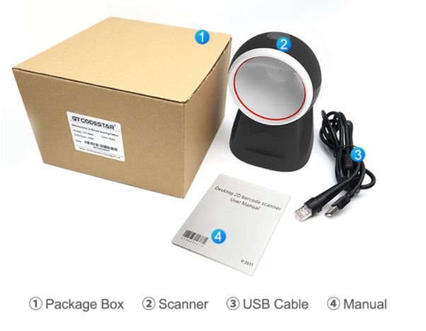 סורק ברקוד GT-8801 Desktop 2D Image Barcode Scanner תמונה 5