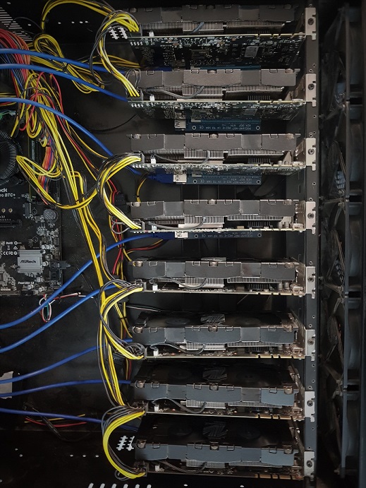 מערכת 1070Ti לכריית מטבעות קריפטוגרפיים / דיגיטליים / וירטואליים - מבוססת על 8 כרטיסי מסך GTX 1070Ti 8GB תמונה 3