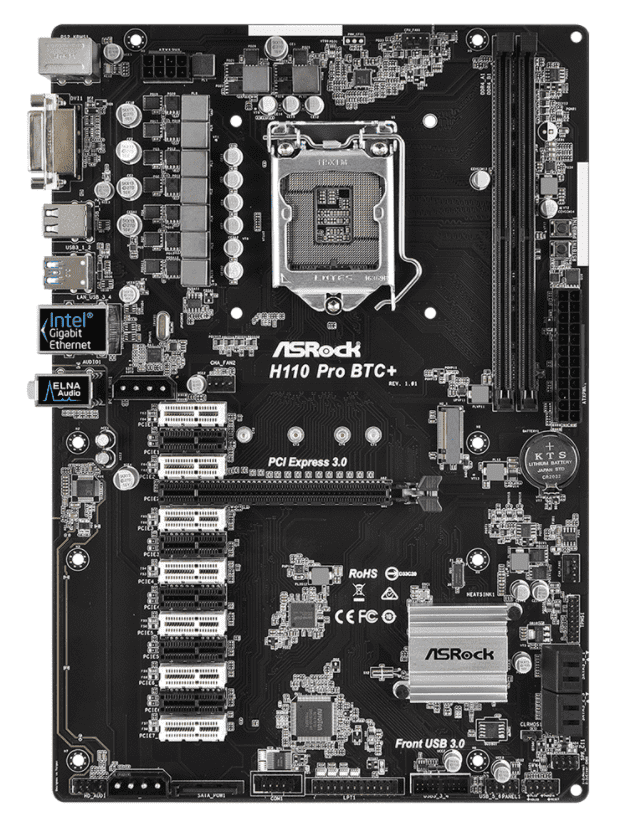 לוח אם +ASRock H110 Pro BTC (מחודש) תמונה 3