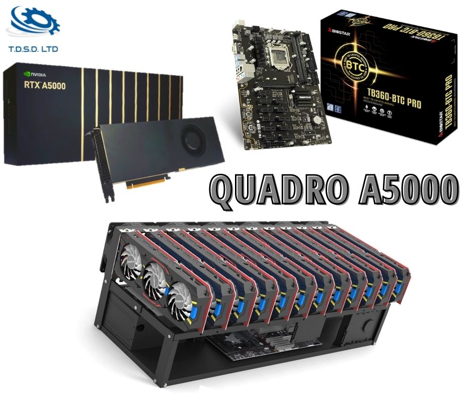 מערכת מבוססת 4 כ.מסך Nvidia A5000 PG132 408Mh/s לכריית מטבעות קריפטוגרפיים תמונה 2