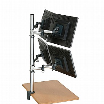 עמדת מסחר בבורסה - 4 מסכים כולל מעמד Braumers 27" Monitor תמונה 2
