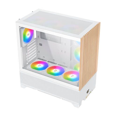 מחשב גיימינג מעוצב בלבן ועץ Intel i7 14th gen 32GB 1TB RTX4060 תמונה 2