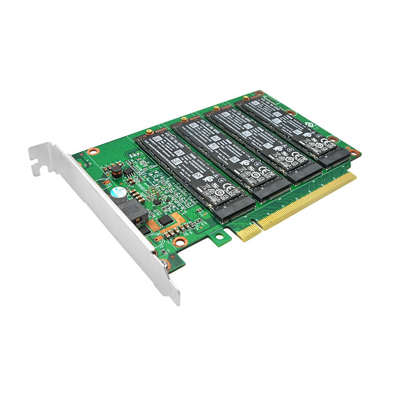 מתאם PCIe 4.0 x16 ל 4-Port M.2 NVMe כולל גוף קירור LRNV95NF תמונה 2