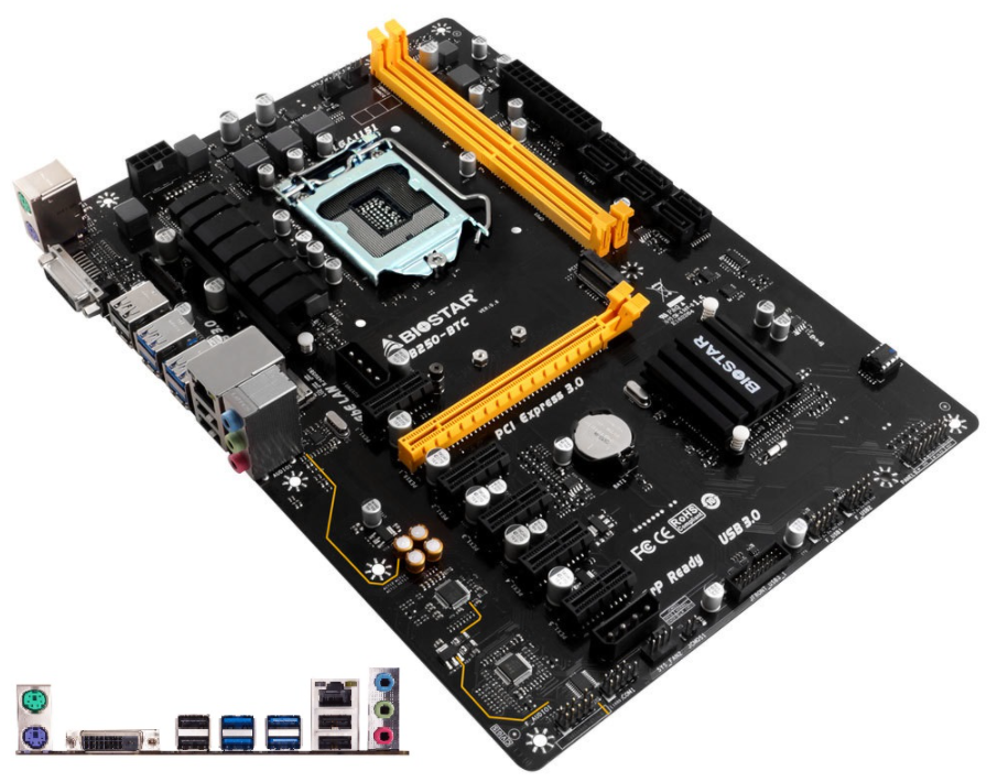 לוח אם BIOSTAR TB250-BTC + מעבד Intel Core G4400 ומאוורר DK-09i תמונה 4