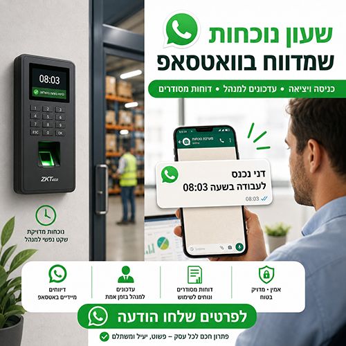 שירות התראות WhatsApp בזמן אמת – ניהול נוכחות חכם ומעקב עובדים מתקדם תמונה 2