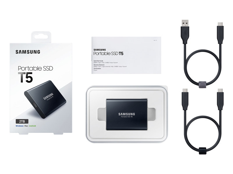 כונן SSD חיצוני סמסונג Samsung Portable SSD T5 MU-PA2T0B 2TB תמונה 3
