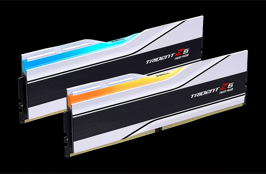 זיכרונות G.Skill DDR5 RAM F5-6000J3036F16GX2-TZ5NRW 2X16GB 6000MHz AMD Trident Z5 Neo White תמונה 2