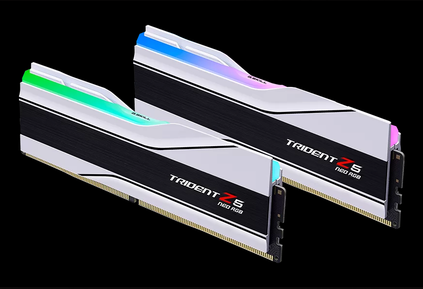 זיכרונות G.Skill DDR5 RAM F5-6000J3036F16GX2-TZ5NRW 2X16GB 6000MHz AMD Trident Z5 Neo White תמונה 3