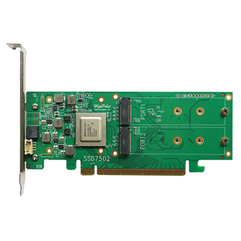 בקר HighPoint Driverless SSD6204 4xM.2 NVMe PCi3.0 Raid 0,1 Bootable תמונה 2