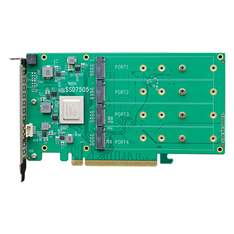 בקר HighPoint Driverless SSD7505 4xM.2 NVMe PCi3.0 Raid 0,1 Bootable תמונה 3