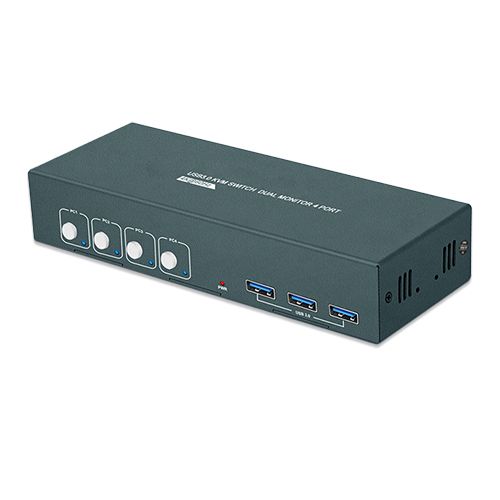קופסת מיתוג KVM ארבעה מחשבים עם 2 מסכים PWAY S7415H2 תמונה 2