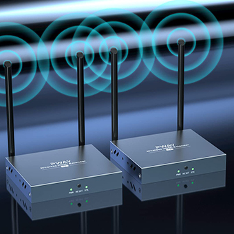 משדר מקלט וידאו אלחוטי PWAY PW-DT237W HDMI Extender 150m Wi-Fi תמונה 3