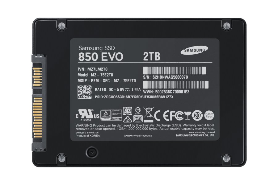 כונן SSD פנימי סמסונג Samsung EVO 850 MZ-75E2T0BW 2TB SATA3 תמונה 3