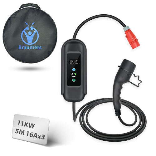 מטען נייד תלת פאזי לרכב חשמלי Braumers Portable EV Charger BREV-PO16AT2-11KW 3x16A תמונה 6