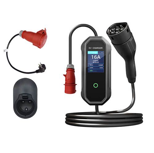 קיט מטען נייד תלת פאזי לרכב חשמלי Braumers Portable EV Charger 11KW תמונה 2
