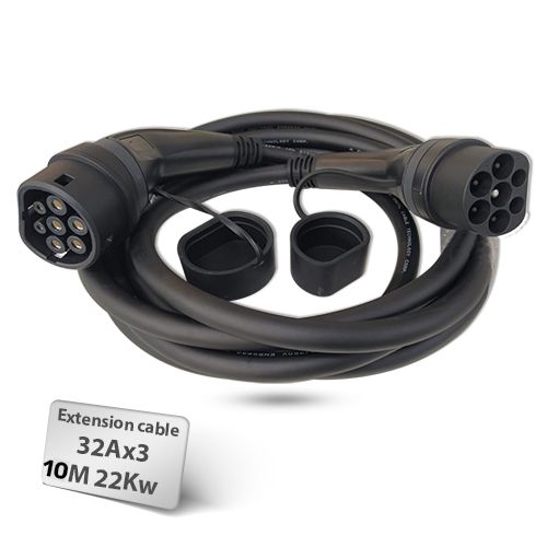 כבל מאריך לטעינת רכב חשמלי 10 מטר Braumers EV Extension Cable Type-2 to Type-2 TPU תמונה 2