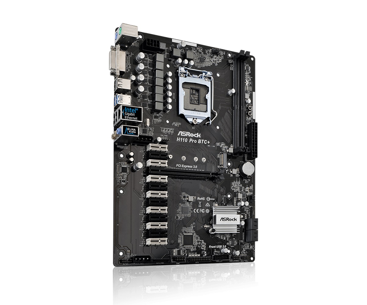 לוח אם +ASRock H110 Pro BTC תמונה 3