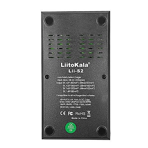 קיט מטען סוללות ליתיום חכם LiitoKala Lii-S2 עם זוג סוללת MOLICEL 18650 תמונה 3