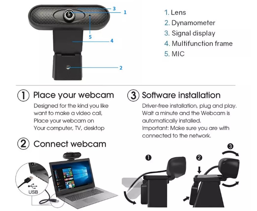 מצלמת רשת למחשב Webcam תמונה 3